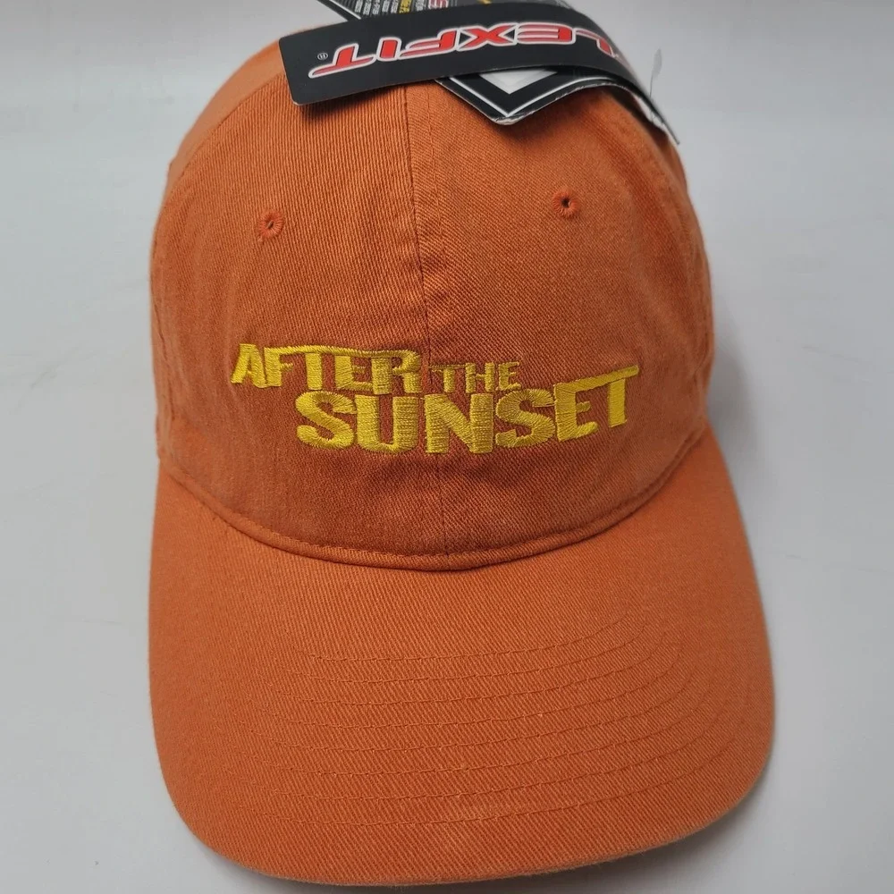 Vintage After The Sunset Movie Promo Hat Flex Fitted 2004 Action Comedy Orange